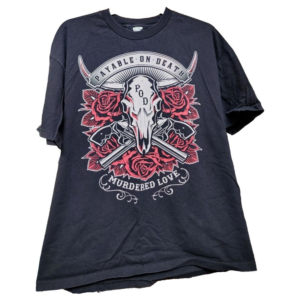 POD Murdered Love Black T-Shirt Vintage 2012 Size 2XL Metal Band